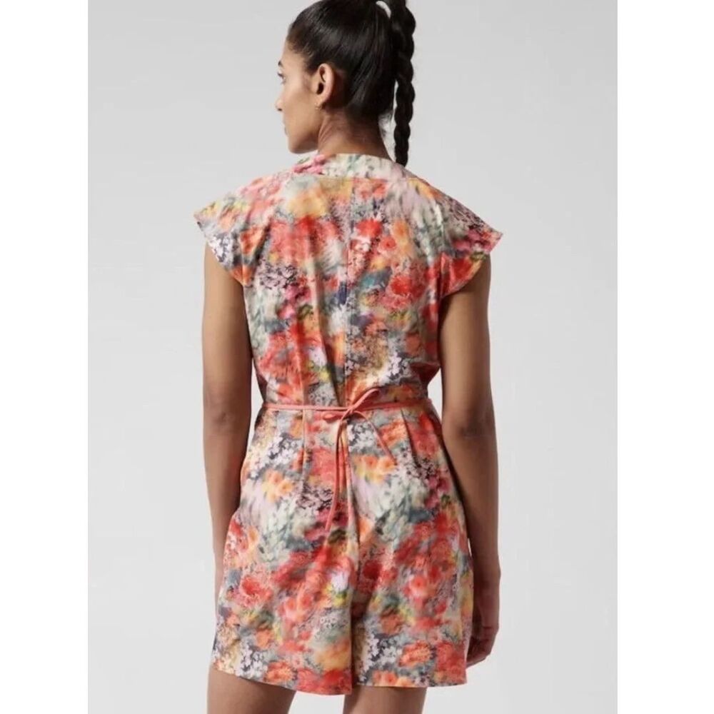Athleta Floral Marlow Romper Renewed Bloom Pink Size Small - Picture 2 of 16